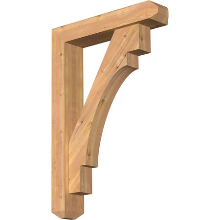 Ekena Millwork Merced Craftsman Smooth Bracket w/ Offset Brace, Western Red Cedar, 5 1/2"W x 26"D x 38"H BKT0604X26X38MRC04SWR
